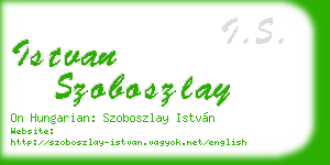 istvan szoboszlay business card